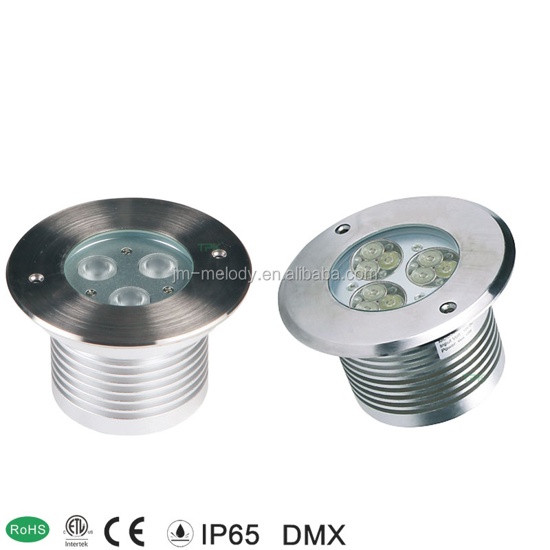 3x3W 9x1W 9W Светодиодный прожектор, постоянный цвет или RGB, светодиодный Круглый подземный светильник, подземный светильник из нержавеющей стали 316