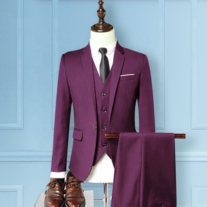 Traje Formal de Negocios para Hombre, Corte Regular, Botón de Una Fila, Transpirable, TR, Traje de Trabajo de 2 Piezas - Product Image 4