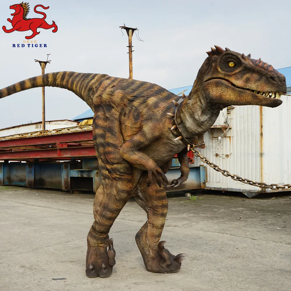 The World Newest Adult Raptor Realistic Walking Dinosaur Costume In Zigong Factory