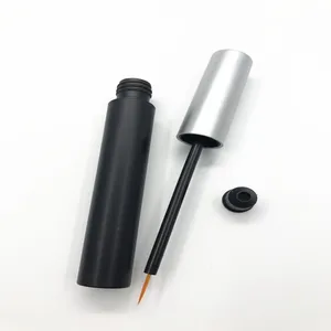 신제품 맞춤형 로고 컨테이너 애완 동물 매트 블랙 빈 라운드 아이 라이너 튜브 마스카라 튜브 10ml