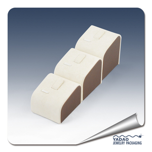 Custom height cylinder shaped floor leather ring jewelry stand display - Product Image 3