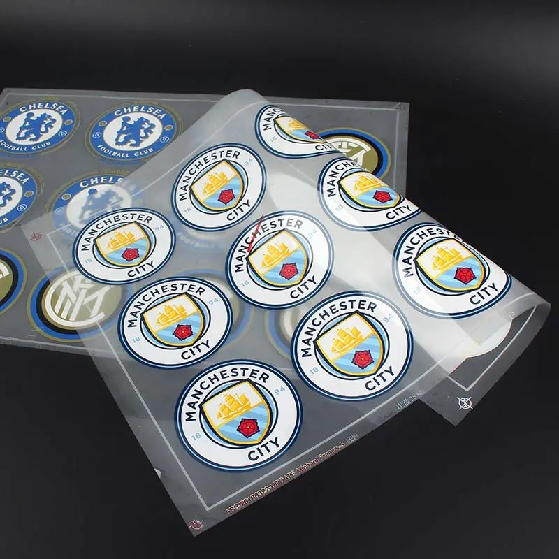 Custom Soccer Club Logo High Density Rubber Silicone Heat Transfer Stickers for Jerseys and T-Shirts