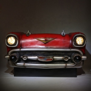 Industrial <span class=keywords><strong>Vintage</strong></span> Testa di Auto A Forma di Tavolo Bancone <span class=keywords><strong>Bar</strong></span> Mobili di Design di Colore Rosso Per Ufficio Reception Contatore - Product Image 4