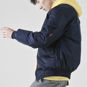 Hot Oem Blank Green 100% Polyester <strong>Mens</strong> Winter Plain Down <strong>Flight</strong> Bomber <strong>Jacket</strong> Wholesale - Product Image 3