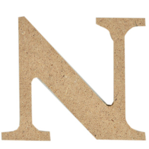 MDF taglio laser mestiere di grandi dimensioni In Legno pezzo Mache marrone disegnare 3d Lettere N - Product Image 1