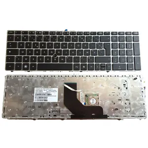 HK-HHT Para HP Elitebook 8560p 8570P moldura prateada AZERTY teclado laptop francês