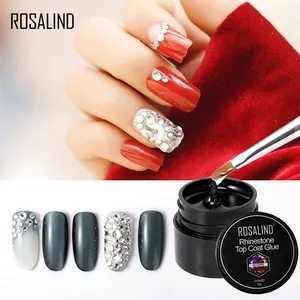 Rosalind nach private label großhandel 5ml einen schritt strass kleber gel weg tränken uv gel strass gel top mantel für nagel salon