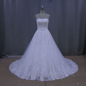 XH1036 A-Line Sin Mangas Moda floral dot tulle robe de mariage vestido de novia vestidos de boda del alibaba 2016 - Product Image 1