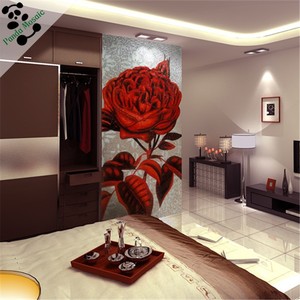 MB SMM15-B Mosaico in Vetro con Disegno Floreale Rosa Rossa Piastrella Decorativa Murale - Product Image 3