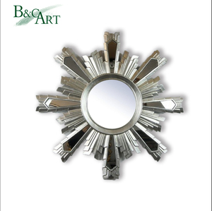 Nhà Máy Phong Cách Châu Âu Kích Thước Lớn Cổ Điển PU Khắc Vàng Hình Bầu Dục Vàng Tường Gương Khung - Product Image 4