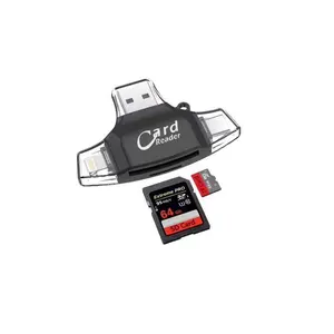 Card Reader 4 Slot Tipe C OTG Pembaca Kartu Memori Multifungsi SD Card Reader