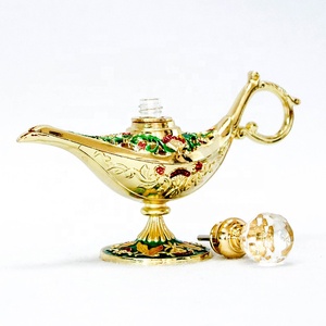 Offre Spéciale arabe 4ml en métal Aladdin lampe de bouteille de parfum Attar verre huile essentielle bouteille rechargeable #58815 - Product Image 4