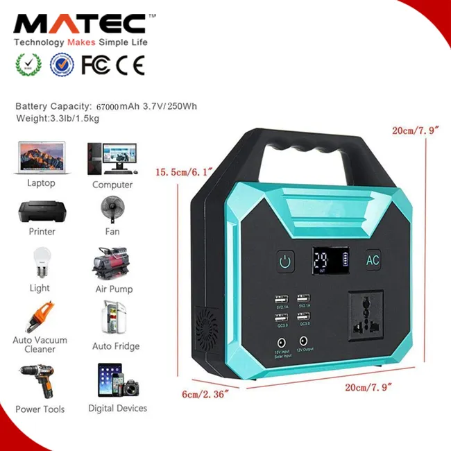 Matec batteria del telefono cellulare torcia elettrica di sostegno pacchetto box 220v stazione di banca portatile di potere