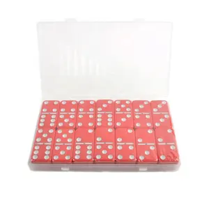 Ferramentas de melamina colorida personalizada, brinquedo, jogo de trem domino, conjunto de seis domines