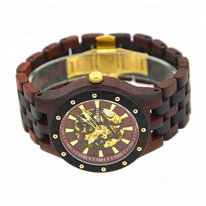 Montre à bois automatique pour hommes, vente en gros, <span class=keywords><strong>Alibaba</strong></span> <span class=keywords><strong>express</strong></span> - Product Image 2