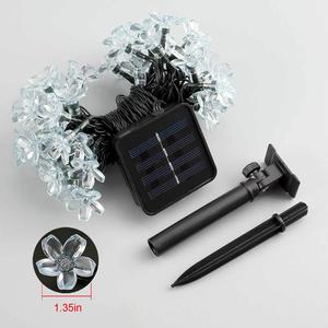 22ft Cherry Blossom <strong>Solar</strong> <strong>Flower</strong> <strong>String</strong> <strong>Lights</strong> 50 LED Waterproof Outdoor Christmas Patio Lawn Garden Holiday Decorations - Product Image 6