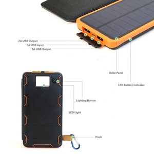 Banque d'alimentation <span class=keywords><strong>solaire</strong></span> pliable de haute qualité 8000mah 10000mah 20000mah avec 2 panneaux solaires, puissance de sortie 20W - Product Image 3