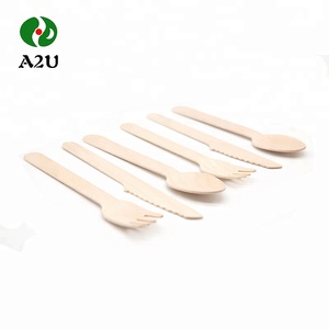 Concise Conception Petit Jetable <span class=keywords><strong>Argenterie</strong></span> Biodégradables En Bois Couverts Cuillères - Product Image 5