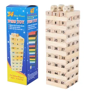 ZF44 Nieuwe Houten Domino Toren Houten Bouwstenen Speelgoed Stacker Extract Building Game Educatief speelgoed kinderen Gift