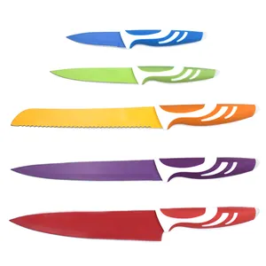 Basics Color-Coded Kitchen 12-Piece Knife Set, 6 Knives with 6 Blade  Guards, Multicolor, 13.88 x 4.13 x 1.38 inch