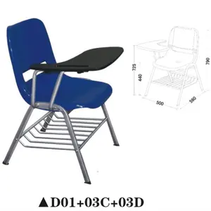 Горячая Распродажа, синее классное кресло с черной панелью для письма D01 + 03C + 03D