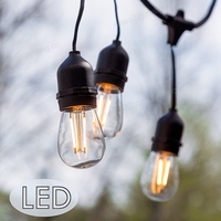Guirlande lumineuse LED vintage edison S14, éclairage d'extérieur, lumière blanche chaude, 2/4/6W, 2700K