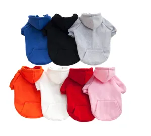 Ropa personalizada Multicolor para mascotas, sudadera clásica de moda cálida en blanco de algodón y poliéster con capucha para perro