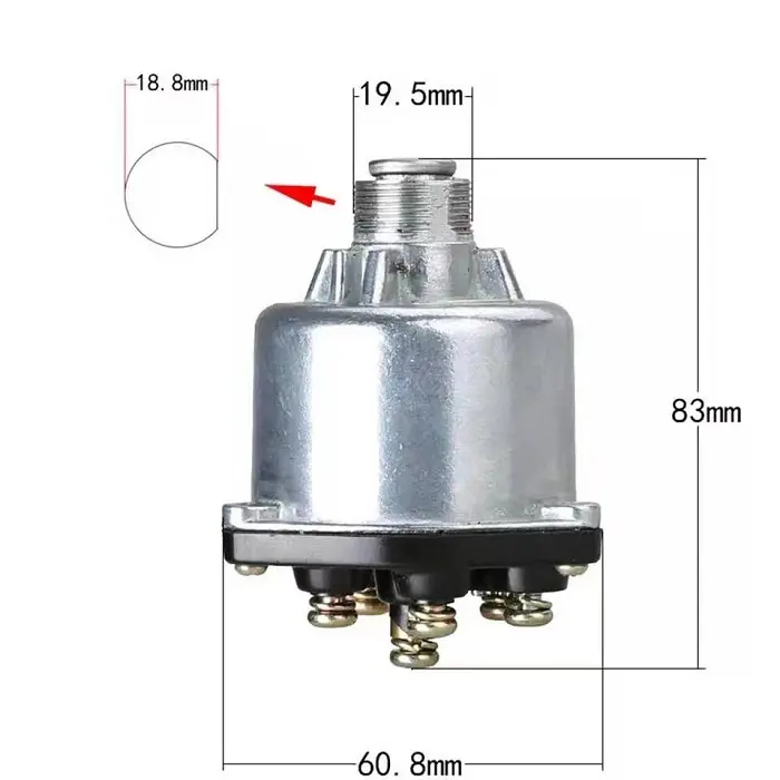 Interruptor de encendido de Tractor con 2 teclas, interruptor de arranque de precalentamiento con 6 puntos de cableado para coche, Tractor, remolque