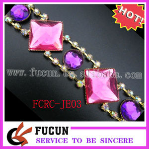 diamantes de imitación de <span class=keywords><strong>metal</strong></span> de la cadena de la taza - Product Image 1