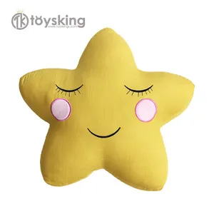 Stuffed Yellow Star Toys Customized with Logo Embroidery Cushion for Children Sleep