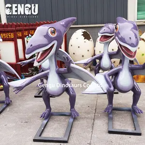 Fiberglas Cartoon Dinosaurier 3D Dinosaurier Statue