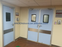 Porte battante affleurante de finition de Guangzhou HPL pour l'hôpital, porte de théâtre d'opération