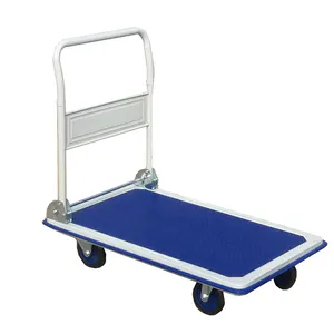 Heavy Duty 300kg Steel Platform Trolley Foldable Four-Wheel Hand Truck for Tools