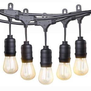 Luz colgante para el hogar y el jardín conectable de grado comercial, bombillas Edison inastillables S14 de 48 pies, luces de cadena para exteriores resistentes a la intemperie - Product Image 2