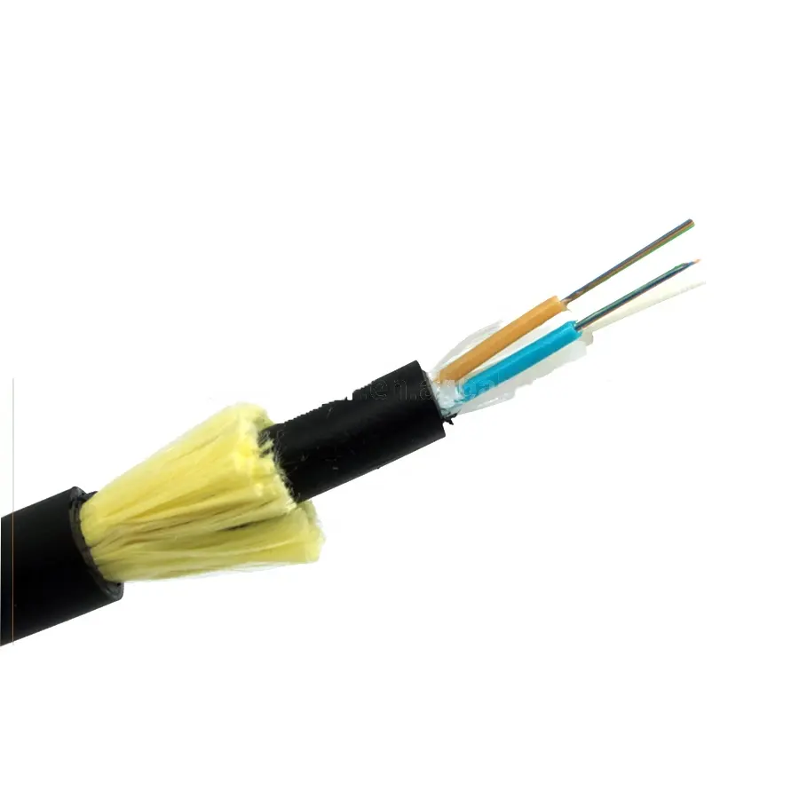 Power Optical Fiber Cable Single Mode Adss 24 48 72 96 144 Core Outdoor Fiber Cable adss fiber optic cable 48 core