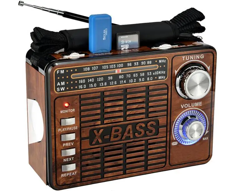 Radio am fm sw portable avec ports multibandes, modèle rétro, bon marché