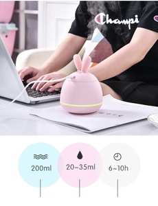 Elettrodomestici da scrivania all'ingrosso desktop mini coniglio <span class=keywords><strong>orecchio</strong></span> raffreddamento piccolo tavolo portatile diffusore da 200ml aria mini usb umidificatore diffusore di aromi - Product Image 4