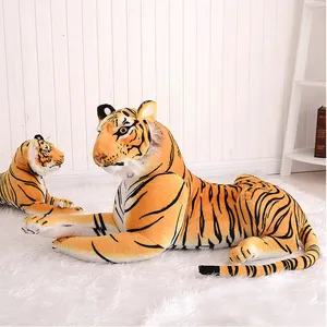 Low minimum order quantity different size emulational brown stuffed plush tiger