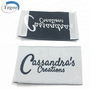 Etiqueta de Ropa Tejida con Nombre y Logotipo Personalizados, Ecológica, Lavable, de Algodón, para Zapatos, Bolsos, Bufandas, Tipo Plegado <span class=keywords><strong>Yogoo</strong></span> - Product Image 3