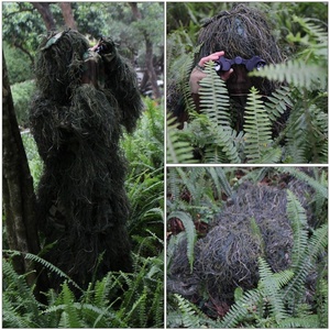 Outdoor Full <strong>Body</strong> 3D Grass Camouflage Ghillie <strong>Suit</strong> Personal Defense Equipment