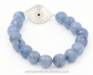 Pulseras tejidas evil Eyes cristal azul sección ágata ojos malvados pulseras de cristal azul - Product Image 3