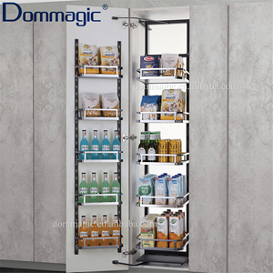 Kitchen Cabinet Chromed Wooden Base Pantry Unit with Soft-close Slide