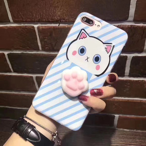 mignon squishy cat étui de téléphone 3d silicone protection squishy cat tpu dos mou pour iphone 7 / 7plus téléphone - Product Image 3