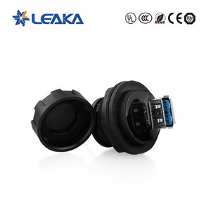   หัวต่อ <span class=keywords><strong>USB</strong></span> แบบ <span class=keywords><strong>A</strong></span> ชนิดเสียบ ตัวเชื่อมต่อกันน้ำ IP67 สำหรับติดตั้งบนแผง  หัวต่อข้อมูล USB3.0 - Product Image 2