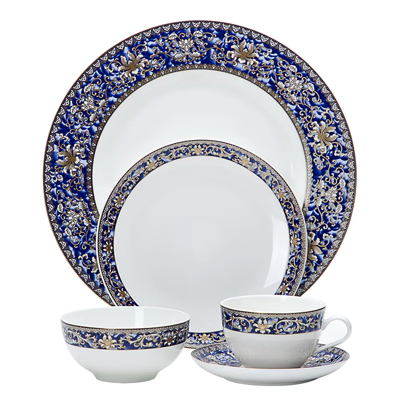 Heat Resistant White Chinese Porcelain Ceramic Tableware Dinner Bone China Ware Set For 5 Star Hotel Hotel Restaurant, !
