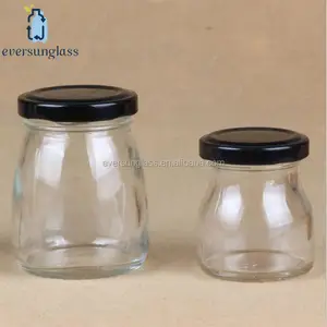 100ml Glass Jam Jars Yogurt Milk Jelly Glass Jars with Metal cover