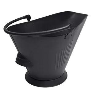 Black Hearth Load Tools Metal Large Ash Bucket For Fireplace