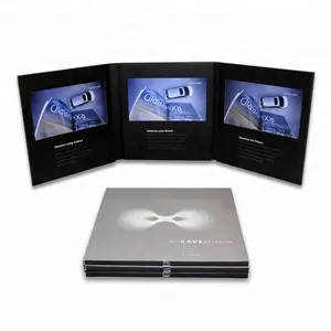 Hot selling 7" paper video booklet, 7" video in print, lcd video cards