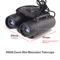 Mini Binoculares con Zoom 30X60, Telescopio Plegable con Visión de 126m/1000m, Binoculares Plegables para Caza