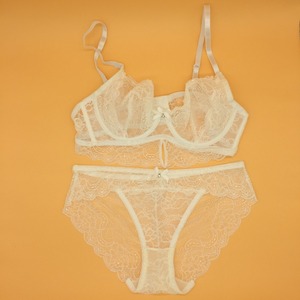 Più nuovo White Lace Vedere Attraverso Bra Sets Delle Signore Sexy Fancy <span class=keywords><strong>Reggiseno</strong></span> E Slip Set - Product Image 2